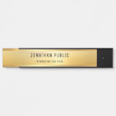 Faux Gold Modern Glamoureuze Sjabloon Trendy Deurbordje (Voorkant)