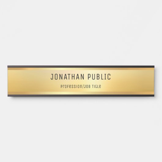 Faux Gold Modern Glamoureuze Sjabloon Trendy Deurbordje (Voorkant)