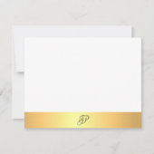 Faux Gold Modern Hand Script Monogram Naam Notitiekaartje (Voorkant)