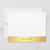 Faux Gold Modern Hand Script Monogram Naam Notitiekaartje (Achterkant)
