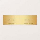 Faux Gold Modern Minimalist Elegant Sjabloon Visitekaartje (Binnenkant ongevouwen)