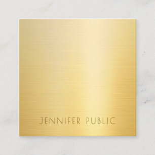 Faux Gold Modern Minimalist Elite Sjabloon Luxe Vierkante Visitekaartje
