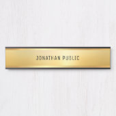 Faux Gold Modern Minimalist Glamour Sjabloon Deurbordje (Voorkant)