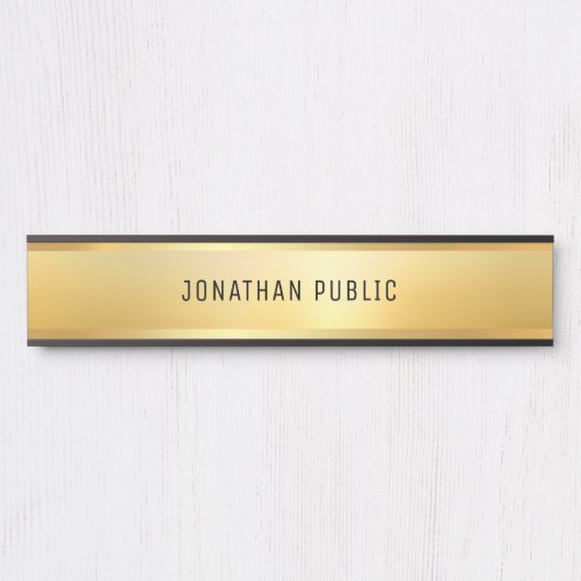 Faux Gold Modern Minimalist Glamour Sjabloon Deurbordje (Voorkant)