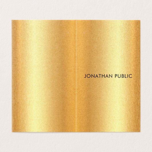 Faux Gold Modern minimalist - Professioneel Visitekaartje (Buitenkant ongevouwen)