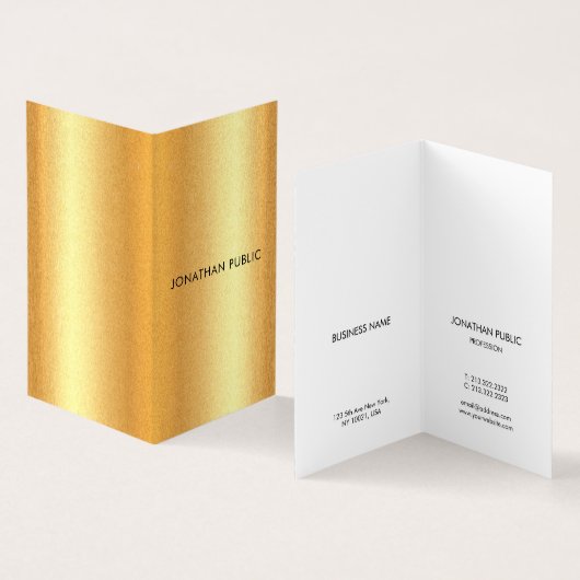 Faux Gold Modern minimalist - Professioneel Visitekaartje (Binnen en buitenkant)