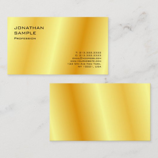 Faux Gold Modern minimalist - Professioneel Visitekaartje (Voorkant / Achterkant)