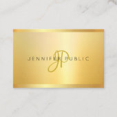 Faux Gold Modern Minimalistisch Monogram Professio Visitekaartje (Voorkant)