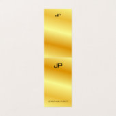 Faux Gold Modern Monogram Elegant Sjabloon Luxe Visitekaartje (Buitenkant ongevouwen)