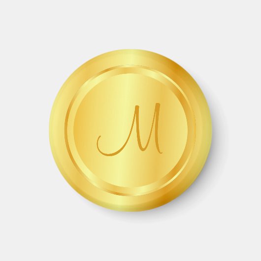 Faux Gold Modern Monogram Elegant Sjabloon Magneet (Voorkant)