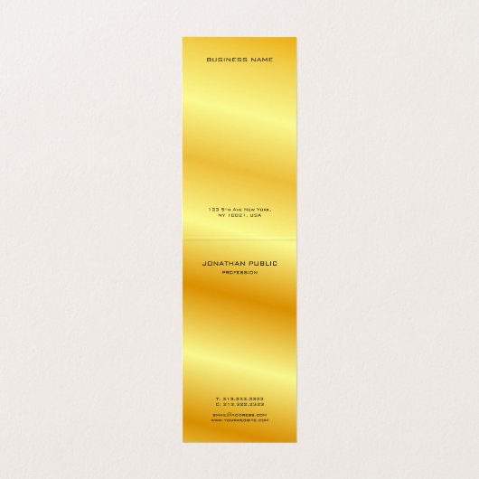 Faux Gold Modern Monogram Elegant Sjabloon Visitekaartje (Binnenkant ongevouwen)