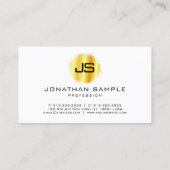 Faux Gold Modern Monogram Professional Elegant Visitekaartje (Achterkant)