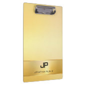 Faux Gold Modern Monogram Sjabloon Elegant Klembord (Rechts)
