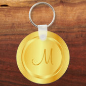 Faux Gold Modern Monogram Sjabloon Elegant Sleutelhanger (Voorkant)