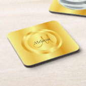 Faux Gold Modern Monogrammed Elegant Sjabloon Bier Onderzetter (Linkerzijde)