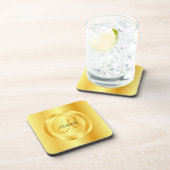 Faux Gold Modern Monogrammed Elegant Sjabloon Bier Onderzetter (Rechterzijde)