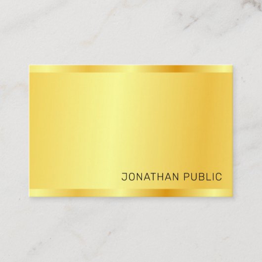 Faux Gold Modern Professional Eenvoudig Visitekaartje (Voorkant)