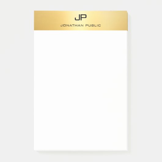Faux Gold Modern Professional Elegant Sjabloon Post-it® Notes (Voorkant)