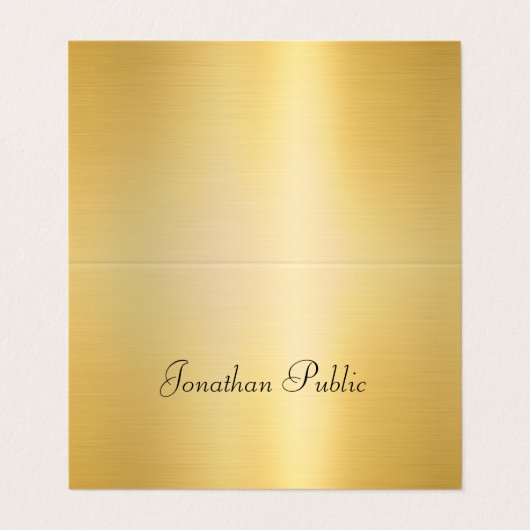 Faux Gold Modern Professional Trendy Visitekaartje (Buitenkant ongevouwen)