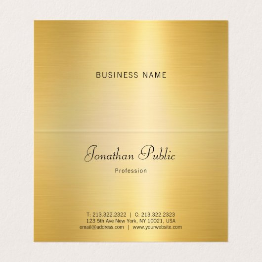 Faux Gold Modern Professional Trendy Visitekaartje (Binnenkant ongevouwen)