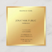 Faux Gold Modern Professionele Glamoureuze Sjabloo Vierkante Visitekaartje (Achterkant)