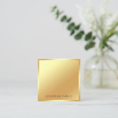 Faux Gold Modern Professionele Glamoureuze Sjabloo Vierkante Visitekaartje (Staand voorkant)
