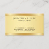 Faux Gold Modern Simple Design Elegant Sjabloon Visitekaartje (Voorkant)