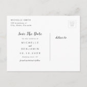 Faux Gold Modern Simple Script Save the Date Aankondigingskaart (Achterkant)
