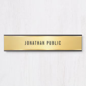 Faux Gold Modern Simple Stylish Sjabloon Long Deurbordje (Voorkant)