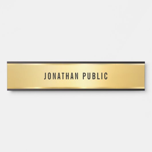 Faux Gold Modern Simple Stylish Sjabloon Long Deurbordje (Voorkant)