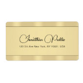 Faux Gold Modern Typografie Verzendadres Etiket (Voorkant)