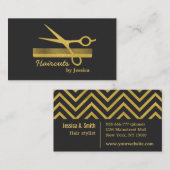 Faux Gold Moderne Chic Schaar Kam Haar Stylist Visitekaartje (Voorkant / Achterkant)