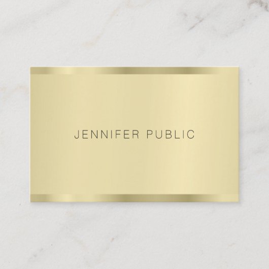 Faux Gold Moderne minimalistische Sjabloon Elegant Visitekaartje (Voorkant)