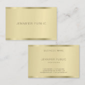 Faux Gold Moderne minimalistische Sjabloon Elegant Visitekaartje (Voorkant / Achterkant)