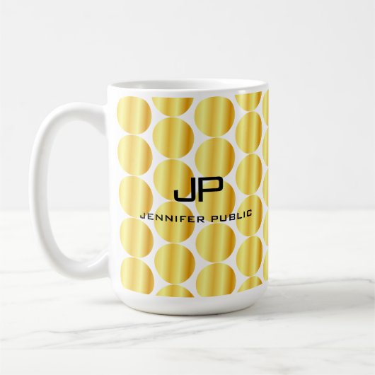 Faux Gold Monogram - Aangepaste Sjabloon Koffiemok (Links)