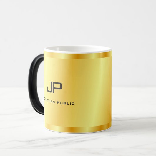 Faux Gold Monogram - Aangepaste Sjabloon Magische Mok (Voorkant links)