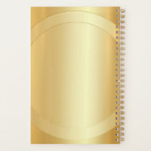 Faux Gold Monogram Glamor Persoonlijke Sjabloon Planner (Achterkant)