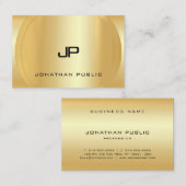 Faux Gold Monogram Glamoureus Moderne Luxurie Visitekaartje (Voorkant / Achterkant)