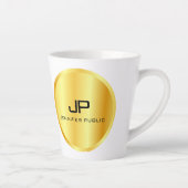 Faux Gold Monogram, op maat gesneden rendy Sjabloo Latte Mok (Rechts)