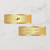 Faux Gold Monogram Professional Elegant Modern Mini Visitekaartje (Voorkant / Achterkant)