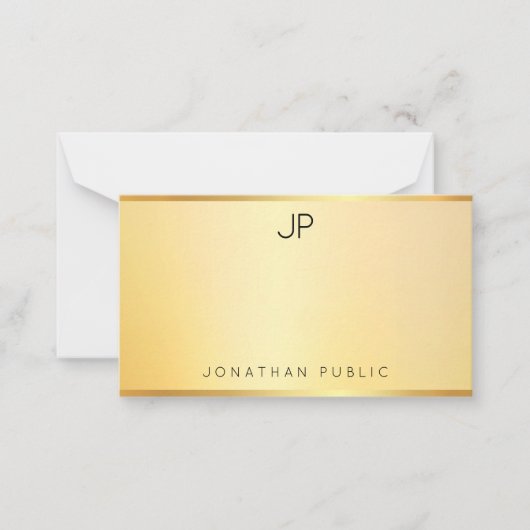 Faux Gold Monogram Sjabloon Modern Minimalist (Voorkant)