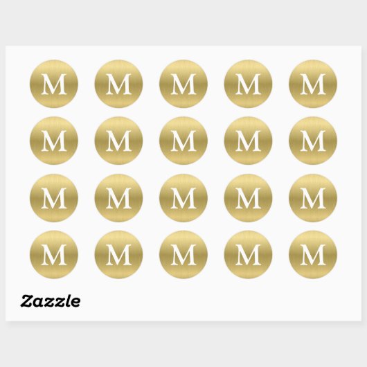 Faux Gold Monogram Sticker (Vel)