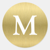 Faux Gold Monogram Sticker (Voorkant)