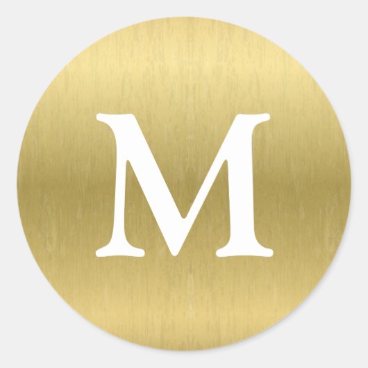 Faux Gold Monogram Sticker (Voorkant)