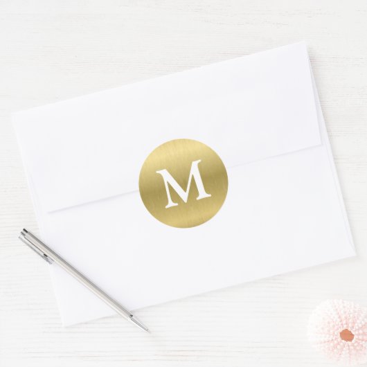 Faux Gold Monogram Sticker (Envelop)