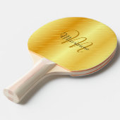 Faux Gold Monogrammed Elegant Modern Sjabloon Tafeltennisbatje (Voorkant Gekanteld)