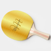 Faux Gold Monogrammed Elegant Modern Sjabloon Tafeltennisbatje (Zijkant)