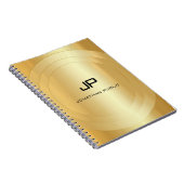 Faux Gold Monogrammed Glamor Sjabloon Elegant Notitieboek (Rechterzijde)