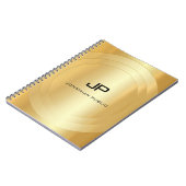 Faux Gold Monogrammed Glamor Sjabloon Elegant Notitieboek (Linkerzijde)