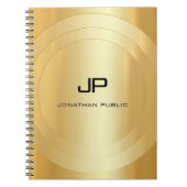 Faux Gold Monogrammed Glamor Sjabloon Elegant Notitieboek (Voorkant)